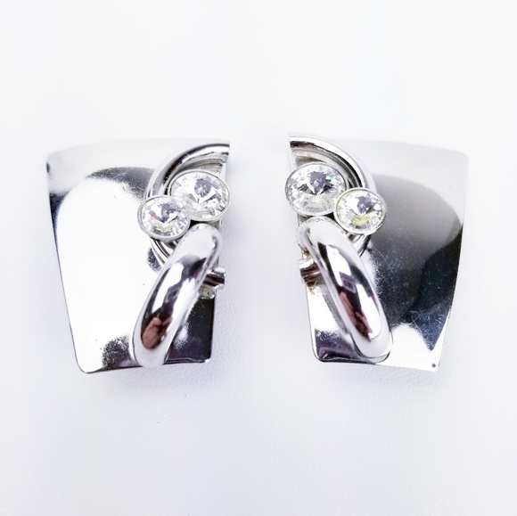 Vintage Astee Art Deco Rhinestone Earrings EVC - Picture 2 of 11